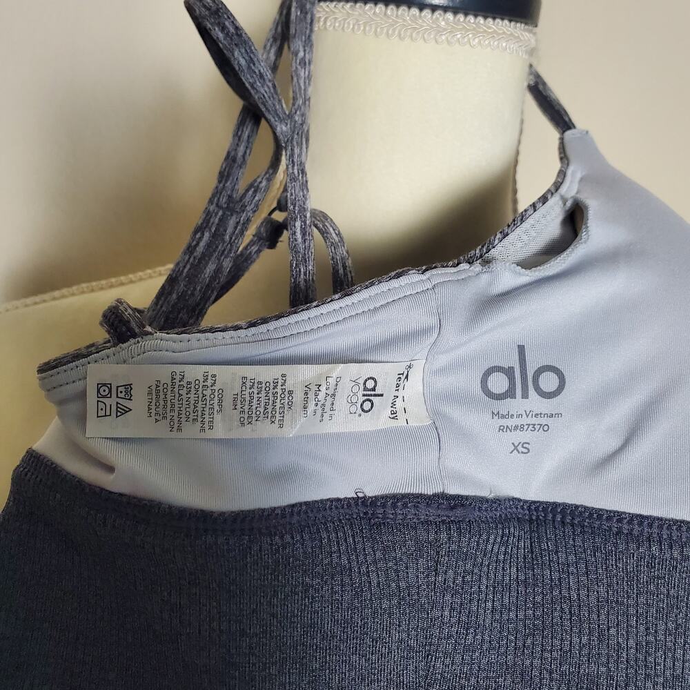 Alo Lush Heathered Gray Bra XS - Picture 6 of 6